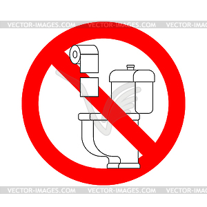 Do not throw paper towels in toilet. Stop sign. - vector clipart