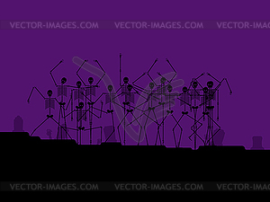 Halloween background horror. Cemetery and moon. - vector image