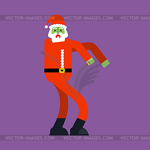 Santa Claus zombie. Christmas grandfather horror. - royalty-free vector clipart