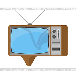 Old TV bubble speech. Television set retro - vector clipart