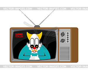 Horror news old tv. Terrible broadcasting - stock vector clipart