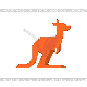 Kangaroo pixel art. wallaby 8 bit. Australian animal - vector image