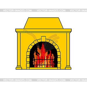 Fireplace . Heated at home. fire. illustratio - vector clipart