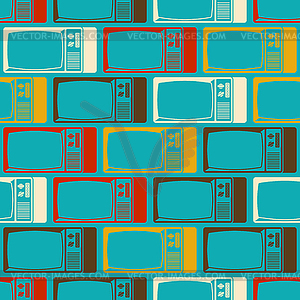 Old TV pattern seamless. Television set retro - vector clipart