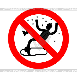 Stop Slippery ice road in winter. Ban Slip on ice. - vector EPS clipart