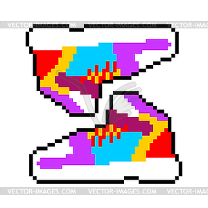 Sneakers pixel art. Sports shoes 8 bit - vector clipart