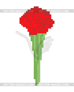 Bouquet of roses pixel art. Flowers 8 bit. Game - vector clipart