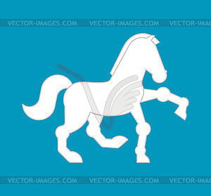 Белый значок знака лошади. Символ Steed. Мультяшный животных - иллюстрация в векторе