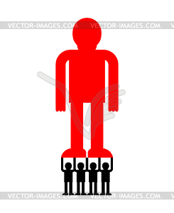 Workers carry boss. Leader concept business - vector clip art