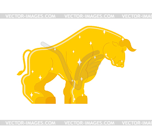 Bull Golden statue . buffalo Gold sculpture - vector clipart