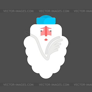 Ded Moroz face. National traditional folk Russian - vector image