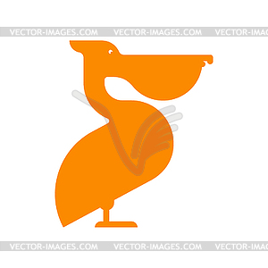 Pelican sign icon Waterfowl. Big yellow beak - vector image