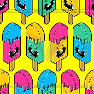 Ice cream pattern seamless. Eskimo background. - vector image