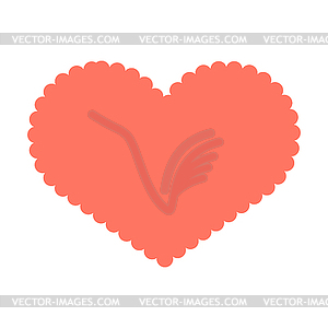 Soft Heart. Fluffy love. Cute cartoon - vector image