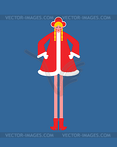Snow Maiden. Granddaughter of grandfather Frost in - stock vector clipart