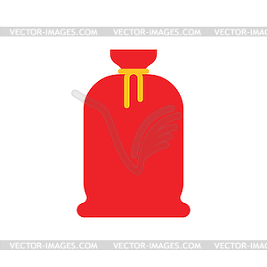 Santa bag icon. Red sack sign. Christmas. cartoon - vector image