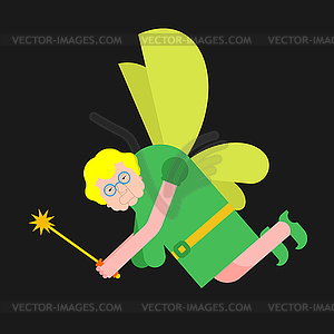 Old Fairy . Grandmother magical. Tiny creature - vector image