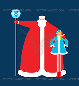 Ded Moroz and Snow Maiden. Father Frost National - vector image