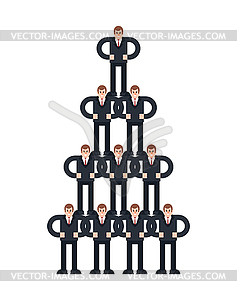 Pyramid Company structure leader. Subordination - vector clip art