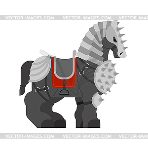 Horse in armor . Warrior Clydesdale Strong heavy - vector clipart