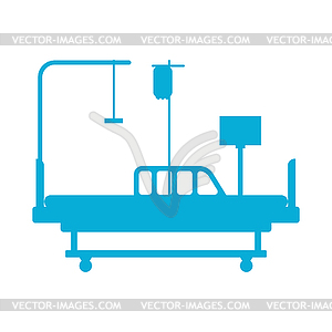 Medical bed . hospital bed clinic. patient bedstead - vector image