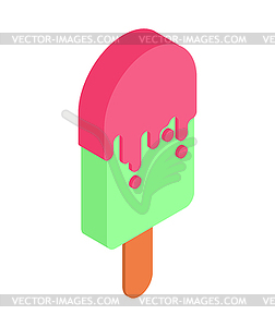 Ice cream on stick. Eskimo Cold sweetness dessert. - vector clipart