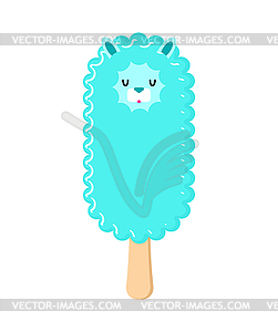 Llama Ice cream on stick. Lama alpaca Eskimo. Cute - vector image