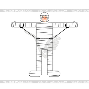 Injured man . Man in bandages. bandaged patient - vector clipart