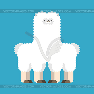 Llama love. Lama Cute animal alpaca. Romantic - vector clipart