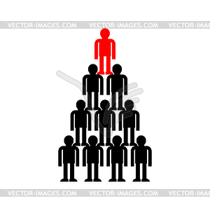 Pyramid Company structure leader. Subordination - vector clipart