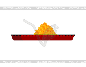 Death bitcoin in coffin. Rip cryptocurrency. Partin - vector clipart