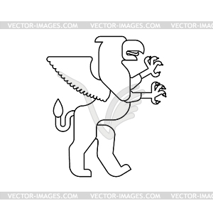 Griffin Heraldic animal linear style. Fantastic - vector clipart