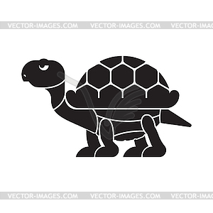Cut of meat Turtle. Tortoise silhouette scheme line - vector clipart