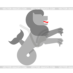 Sea lion Heraldic animal. Sea-lion with fishtail. - vector clip art