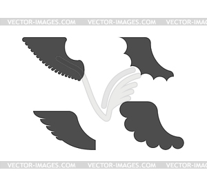 Wings Heraldic set for coat of arms. Heraldry desig - vector clipart