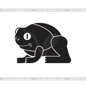 Cut of meat Frog. Anuran silhouette scheme lines - vector clipart