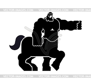 Centaur Heraldic animal silhouette. half-man half - vector clipart