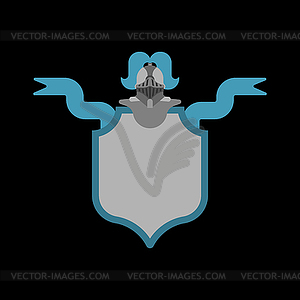 Knight Helmet Heraldic Shield. Template heraldry - vector clipart / vector image