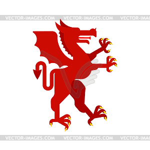 Dragon red Heraldic animal. Fantastic Beast. Monste - vector clipart / vector image