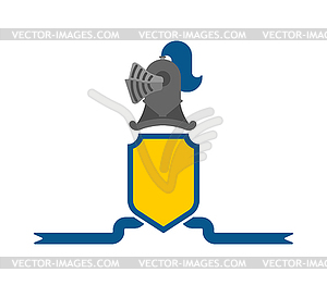 Knight Helmet Heraldic Shield. Template heraldry - vector image