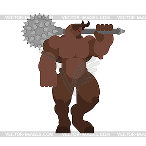 Minotaur strong. Powerful half human half bull. - vector clip art