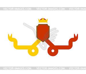 Crown Heraldic Shield. Template heraldry design - vector image