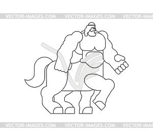 Centaur Heraldic animal linear style. half-man - vector clipart