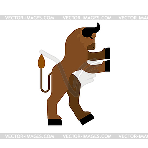 Minotaur Heraldic animal. Man with bull head. - vector clip art