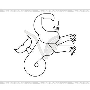 Sea lion Heraldic animal. Sea-lion with fishtail. - vector clip art