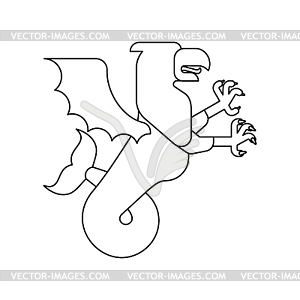 Sea griffin Heraldic animal Linear style. Griffin - vector clipart