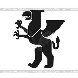Griffin Heraldic animal silhouette. Fantastic Beast - vector clipart / vector image