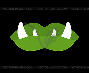 Ogre Female Lips . Green goblin woman Mouth - color vector clipart