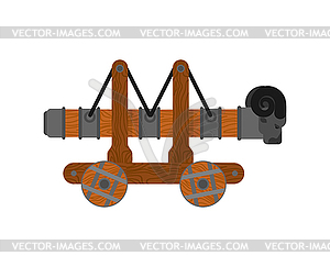 Battering ram . Wall Mounted machine. Roma siege - vector image