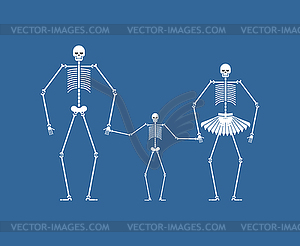 Family skeleton. Dad mom and child. Dead family. - royalty-free vector clipart